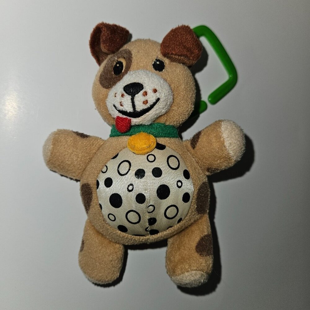 Baby Einstein Dog Plush Barks Sound Works Green Clip Stroller Toy READ AS IS